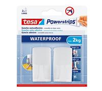 Tesa 59701-00002-00 - Gancio di plastica di forma rettangolare, impermeabile, colore, due ganci 4 strisce salviette