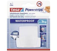 tesa 59704-00000-03 Powerstrips® Waterproof - gancio doppio in plastica bianco