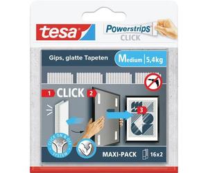 tesa 77721-00020-00 Powerstrips CLICK (L x L) 80 mm x 20 mm Contenuto: 16 Paio/
