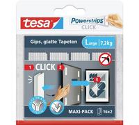 tesa 77722-00020-00 Powerstrips CLICK Grande 16x 2 pezzi (L x L) 85 mm x 20 mm