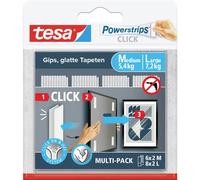 tesa 77723-00020-00 Powerstrips CLICK 6x 2 Medium, 8x 2 Large Contenuto: 14 Pai