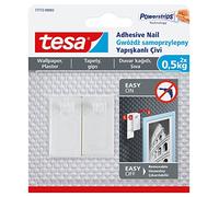 tesa 77772-00002-00 Chiodo Adesivo Rimovibile per Appendere Quadri su Carta da Parati, Weiß, 2x 0,5kg