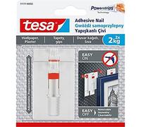 tesa 77777-00005-00 - Chiodo adesivo rimovibile regolabile per appendere foto su carta da parati, 2 x 2 kg, colore: Bianco