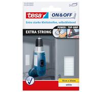 TESA 55228 WS - Nastro di velcro, autoadesivo, 100 x 50 mm, bianco, confezione d