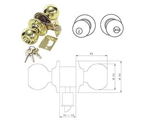 Tesa Assa Abloy 3900U0LP Juego De Pomos BOLA Para Puertas Latón PulidoFunción 00