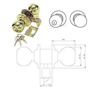 Tesa Assa Abloy 3902U0CM Set Di Pomelli A Sfera Per Porte Cromo Opaco Funzione 02
