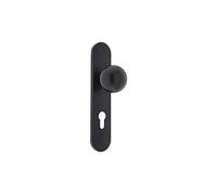 Tesa Assa Abloy commande extérieure pour garniture antipaniques en applique, poignée bouton fixe con foro chiave 72 mm, noire, vis incluses