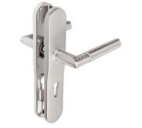 TESA Assa Abloy maniglia elettronica Code Handle con tastiera digitale per porte interne, placca lunga con foro chiave 72 mm, sinistra, cromo opaco