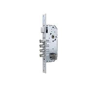 Tesa Assa Abloy Serratura di sicurezza monopunto R100B a 4 buloni di chiusura e maniglia, cilindro T60 da 60 mm, ingresso 60 mm, scudo E300L, finitura acciaio cromato