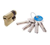 TESA ASSA ABLOY T6553010L Cilindro europeo T60, 30 x 10 mm, finitura ottone, per serrature a profilo europeo per porte residenziali e commerciali, installazione semplice dall’esterno con una sola vite