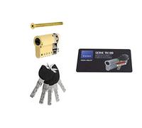 Tesa Assa Abloy TK153510L Cilindro ad alta sicurezza TK100 Doppia Frizione Ottone 35 x 10 mm Chiave - Chiave - Chiave