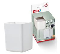 Tesa Baboo Organizer per Bagno Senza Coperchio, Bianco Opaco - Contenitore per il bagno - Montaggio senza foratura con strisce adesive Waterproof XL - 86 mm x 110 mm x 80 mm