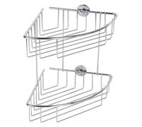 Tesa Cestino Angolare Baath, Metallo Cromato, Autoadesivo, Tecnologia di Montaggio Adesiva, 76mm x 205mm x 210mm