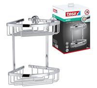 Tesa Cestino Portaoggetti Doccia Largo Aluxx, Alluminio Cromato Lucido, Autoadesivo, Tecnologia Adesiva di Montaggio, 92mm x 450mm x 125mm