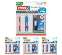 Tesa Chiodi Adesivi per Carta da Parati e Intonaco - Reglabile Orizzontale/Vertticale - Autoadesivo - Quadri e Telai - 2 kg per Chiodo - Rimovibile senza Tracce (Confezione da 4)