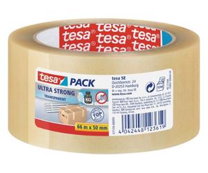 Tesa Clear - Nastro per imballaggio in PVC, ultra solido, torre di 6 rotoli, 50 mm x 66 m