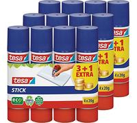 Tesa Colla Stick Promo - Colla Attacca e Stacca per Carta e Cartone - senza Solventi Ed Ecologica - 4 x 20 g