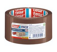 Tesa Confezione da 1 pezzo Solid & Strong - Nastro avvolgente silenzioso - Nastro per la chiusura sicura dei pacchi - 66 m x 50 mm - Marrone