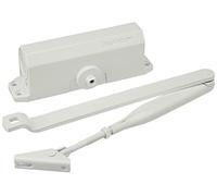 TESA DC110 chiudiporta, EN 3, per porte standard, braccio articolato, Bianco RAL 9016, montaggio superficiale, velocità e colpo finale regolabili