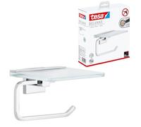 Tesa Deluxxe Scopino WC, Autoadesivo, Cromato Lucido, Design Contemporaneo, Inox Assicurato, 445mm x 98mm x 138mm