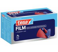tesa Dispenser Easy Cut per Nastro Adesivo fino a 33 m x 19 mm, Rosso/Blu | Distributore Stabile - con Lama Ondulata Affilata - A Casa, a Scuola e in Ufficio