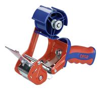 tesa pack Dispenser Manuale Comfort per Nastro da Imballaggio - Dispenser professionale in metallo - Ergonomico - Per rotoli fino a 50 mm di larghezza - Colore: Blu e Rosso
