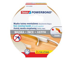 TESA doppelseitiges Schaumstoff-Klebeband für LED-Leisten schmal 2x 5m x9mm
