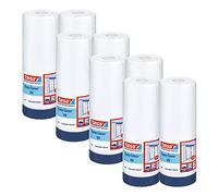 tesa Easy Cover 4369 Nastro da Imbianchino UV con Pellicola, Set da 8, Blu | Set 2 in 1 con Nastro Adesivo Resistente ai Raggi UV per Lavori di Tinteggiatura in Esterni - Blu - 14m x 1,8m