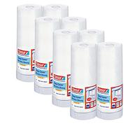 Tesa Easy Cover 4373 - Pellicola per imbiancheria, resistente ai raggi UV, traslucida, resistente, con nastro in tessuto extra robusto, per mascheratura e copertura esterni, trasparente, 12 m x 1,4 m,
