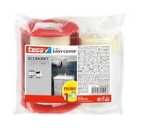 tesa Easy Cover Film ECONOMY - Telo Copritutto per Pittura 2 in 1 con Biadesivo in Carta - 2x 20 m x 55 cm