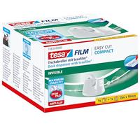 tesa Easy Cut Desktop dispenser COMPACT WHITE + 1 roll tesafilm INVISIBLE 33M x 19MM