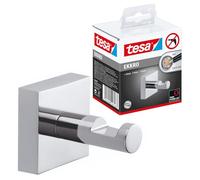 Tesa Ekkro Appendi Asciugamani, Metallo Cromato Lucido, Autoadesivo, Tecnologia di Montaggio Adesiva, 50mm x 50mm x 63mm