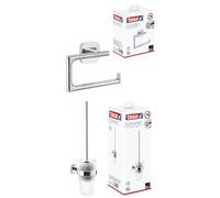tesa ELEGAANT portarotolo senza coperchio + set di scopini tesa ELEGAANT, cromat