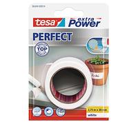 Tesa Extra Power Perfect - Biadesivo Rinforzato in Tessuto, Adatto per Riparazione, Fissaggio, Etichettatura e Rinforzo - Bianco - 2,75 m x 38 mm