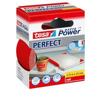 Tesa Extra Power Perfect, rosso, 2.75m x 38mm | Nastro Adesivo Rinforzato con Tessuto per Bricolage, Riparazioni, Fissaggi, Rinforzi e Scritte - Per Interni ed Esterni