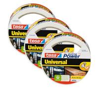 tesa extra Power Universal Duct Tape - Nastro Adesivo a Tenuta Extraforte - Nastro Versatile per Riparare, Fissare, Sigillare e molti altri Usi - Bianco - 3 Rotolo - 10 m x 50 mm