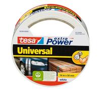 tesa extra Power Universal Duct Tape - Nastro Adesivo a Tenuta Extraforte - Nastro Versatile per Riparare, Fissare, Sigillare e molti altri Usi - Bianco - 1 Rotolo - 10 m x 50 mm