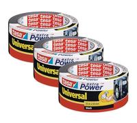 tesa extra Power Universal Duct Tape - Nastro Adesivo a Tenuta Extraforte - Nastro Versatile per Riparare, Fissare, Sigillare e molti altri Usi - Nero - 3 Rotolo - 25 m x 50 mm