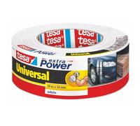 tesa extra Power Universal Duct Tape - Nastro Adesivo a Tenuta Extraforte - Nastro Versatile per Riparare, Fissare, Sigillare e molti altri Usi - Bianco - 1 Rotolo - 50 m x 50 mm