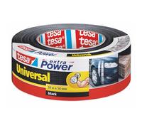 Tesa Extra Power Universale - Nastro Telato per Riparazioni, Fissaggio, Imballaggio, Marcatura e Sigillatura - Nero - 50 m x 50 mm