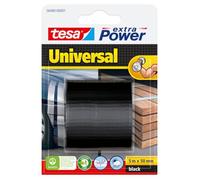 Tesa Extra Power Universale - Nastro Telato per Riparazioni, Fissaggio, Imballaggio, Marcatura e Sigillatura - Nero - 5 m x 50 mm