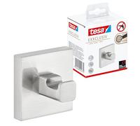 Tesa Exxclusiv, Doppio Appendino Autoadesivo, Look Acciaio Inox, Design Sofisticato, Inox Assicurato, 50mm x 60mm x 44mm