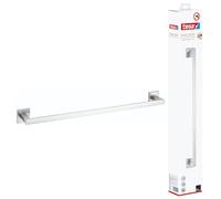 Tesa Exxclusiv Porta Asciugamani ad Anello, Autoadesivo, Look Acciaio Inox, Design Raffinato, Inox Assicurato, 156mm x 185mm x 45mm