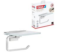 Tesa Exxclusiv Scopino WC, Autoadesivo, Look Acciaio Inox, Design Sofisticato, Inox Assicurato, 445mm x 98mm x 138mm