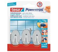 Tesa, Ganci adesivi ovali, cromati, 3 pz. - NUOVO