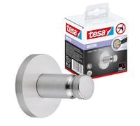 tesa Gancio Adesivo per Asciugamani MOON - 36 x 36 x 36 mm | Gancio Rotondo da Bagno Da Attaccare al Muro - in Metallo Cromato - con Soluzione Adesiva Inclusa