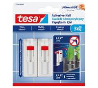 Tesa - Gancio adesivo rimovibile per piastrelle, metallo e superfici lisce, bianco, bianco, 77764-00002-00