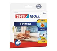 tesamoll P-Profile Seal - Gomma Sigillante per l'Isolamento degli Spazi tra Porte e Finestre - Bianco - 6 m x 9 mm x 5,5 mm