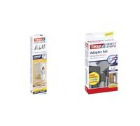 tesa Insect Stop ALU COMFORT zanzariera per porte - zanzariera con cornice in alluminio e Clear View - antracite, 100 cm x 220 cm + set di adattatori per zanzariera tesa Insect Stop antracite