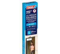 tesa INSECT STOP Aluminium For Doors Frame Fly Screen XL - zanzariera con telaio in alluminio, vista chiara, antracite - 120 x 240 cm